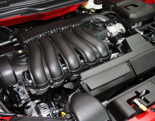 The powerful engine of the modern car